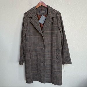 NWT Pendleton British Tweed Plaid Wool Blend Long Coat Size 20 Women’s